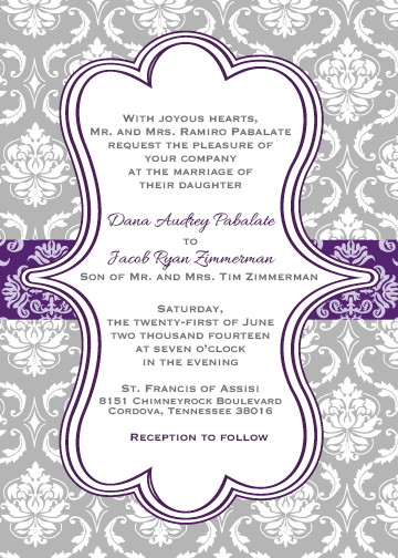 Purple & Grey Damask