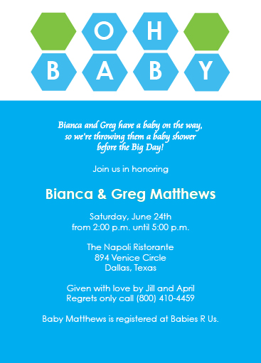 Oh Baby invitation