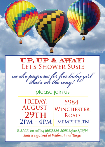 Up Up & Away invitation