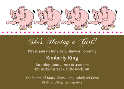 Baby elephants invitation
