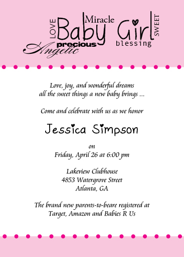 Baby girl invitation
