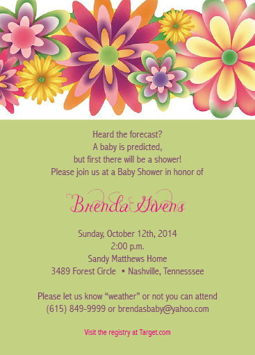Burst of flowers invitation