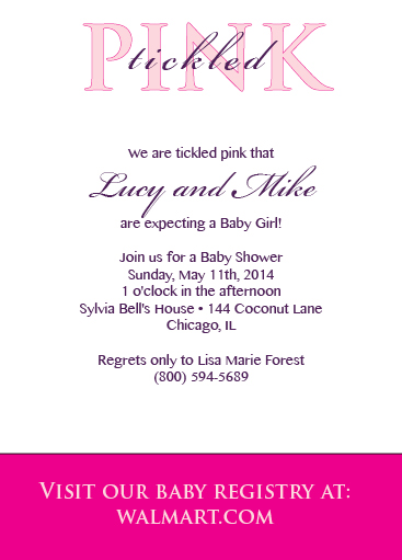 Tickled Pink invitation