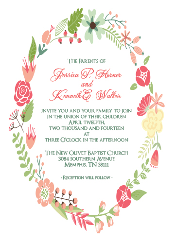 Coral circle invitation