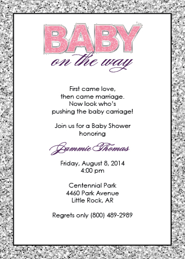 Glitter Baby invitation