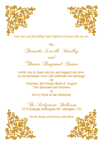 Gold damask corners
