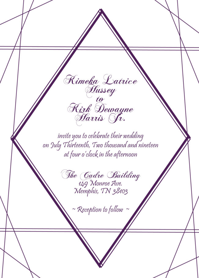 Purple Diamond invitation