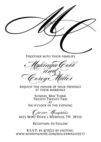 Initials invitation