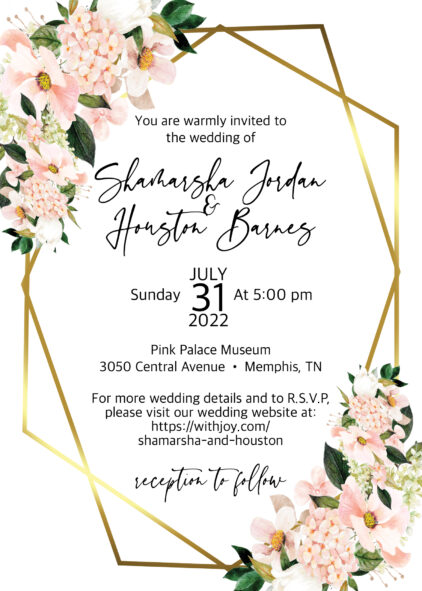 Gold Geo and Blush invitation