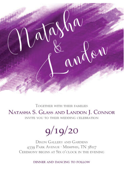 Purple Watercolor invitation