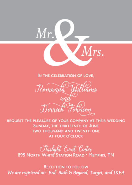 Mr. and Mrs. 2 invitation