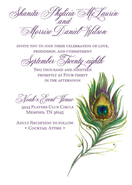 Peacock invitation