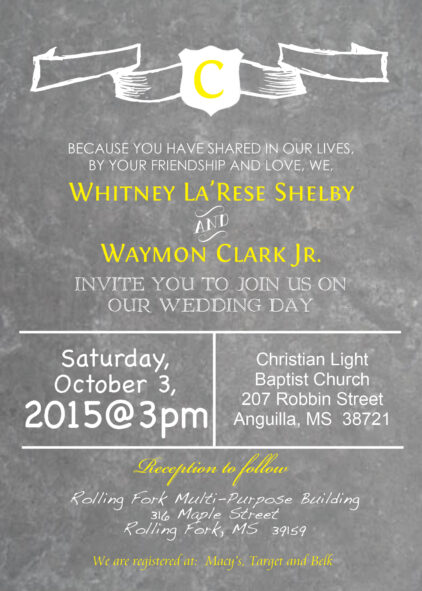Gray Chalkboard invitation